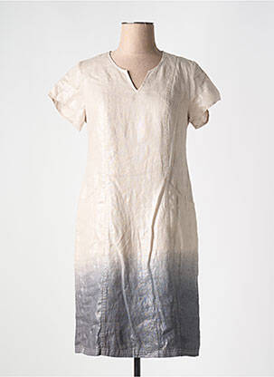 Robe mi-longue manches courtes manches courtes beige MERI & ESCA femme