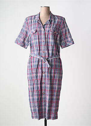 Robe mi-longue manches courtes manches courtes bleu FRANCE RIVOIRE femme