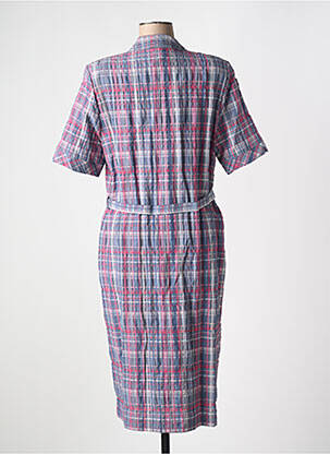 Robe mi-longue manches courtes manches courtes bleu FRANCE RIVOIRE femme