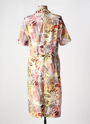 Robe mi-longue imprimé fantaisie manches courtes vert FRANCE RIVOIRE femme