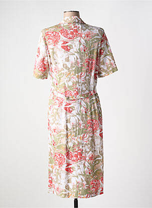 Robe mi-longue imprimé fantaisie manches courtes rouge FRANCE RIVOIRE femme