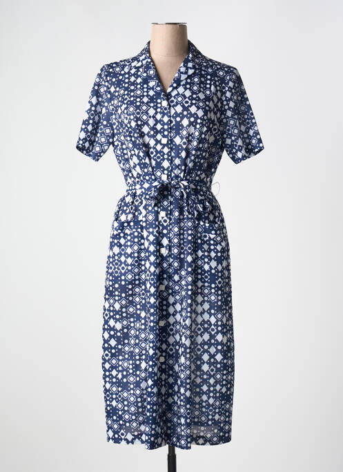 Robe mi-longue bleu FRANCE RIVOIRE pour femme