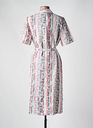 Robe mi-longue tissage crêpe manches courtes gris GUY DUBOUIS femme