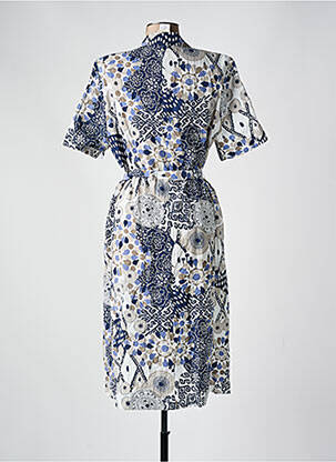 Robe courte manches courtes manches courtes bleu FRANCE RIVOIRE femme