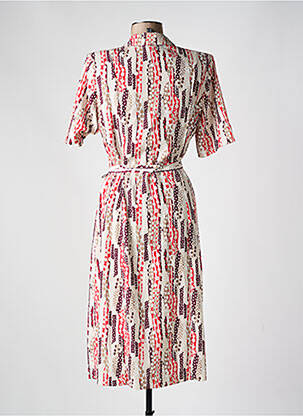 Robe mi-longue tissage crêpe manches courtes rouge GUY DUBOUIS femme