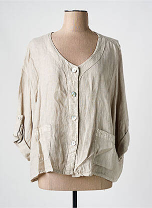 Veste casual coupe droite gris COULEURS DU TEMPS femme