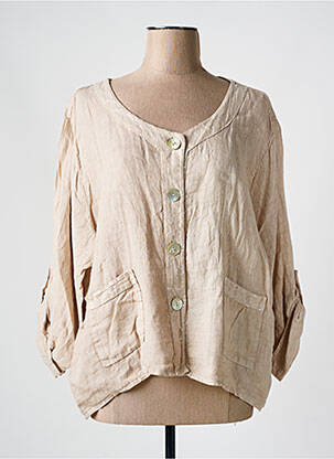 Veste casual coupe droite beige COULEURS DU TEMPS femme