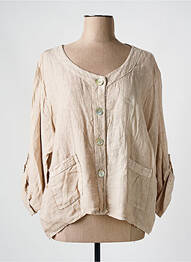 Veste casual coupe droite beige COULEURS DU TEMPS femme