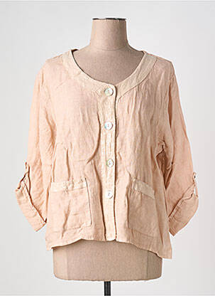 Veste casual col rond beige COULEURS DU TEMPS femme