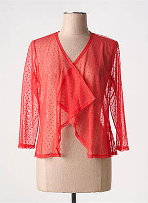 Gilet manches longues manches 3/4 rouge FRANCE RIVOIRE femme