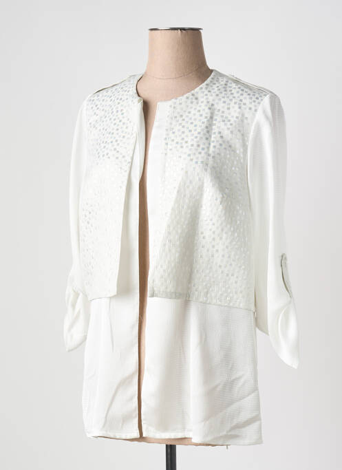 Veste casual col rond blanc MERI & ESCA femme