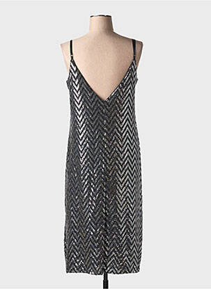 Robe mi-longue coupe cintrée fines bretelles noir REVD'ELLE femme