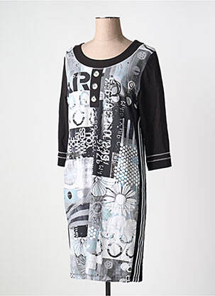 Robe mi-longue manches 3/4 manches 3/4 gris DOLCEZZA femme