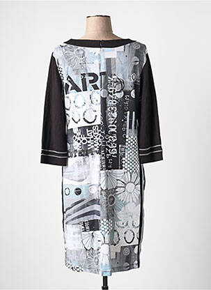 Robe mi-longue manches 3/4 manches 3/4 gris DOLCEZZA femme