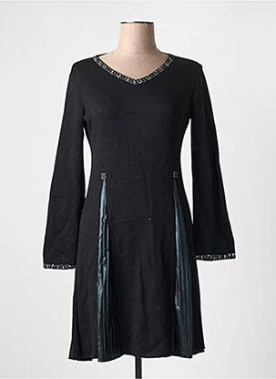 Robe mi-longue manches longues manches longues noir LO! LES FILLES femme