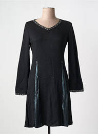 Robe mi-longue manches longues manches longues noir LO! LES FILLES femme