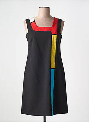 Robe courte sans manche sans manche noir HIPPOCAMPE femme