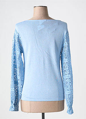 Pull coupe cintrée manches longues bleu MARINA V femme