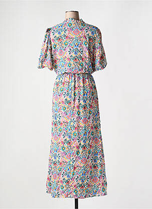 Robe longue imprimé fantaisie manches courtes blanc C'EST BEAU LA VIE femme