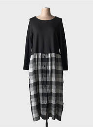 Robe longue manches longues manches longues noir KOKOMARINA femme