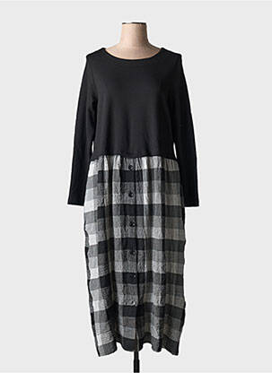 Robe longue manches longues manches longues noir KOKOMARINA femme