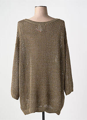 Pull col rond manches longues vert MARINA V femme