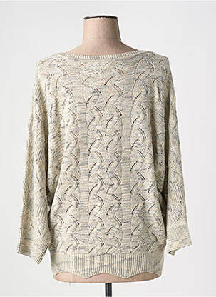 Pull coupe droite manches longues beige MARINA V femme