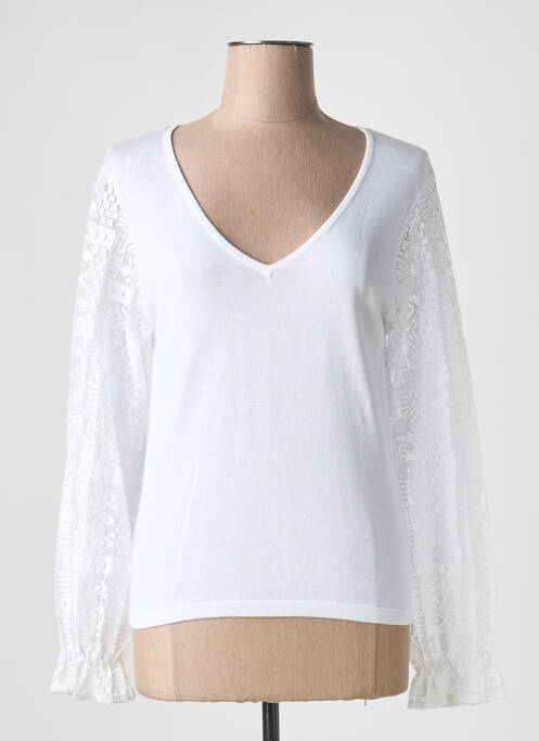 Pull blanc MARINA V pour femme