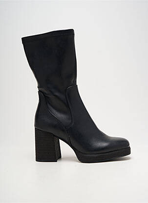 Bottes tissage satiné talon de 7 à 9cm noir MARCO TOZZI femme