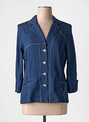 Veste casual col chemisier bleu IMPULSION femme
