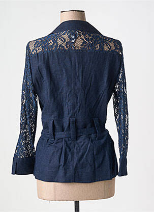 Chemisier coupe cintrée manches longues bleu FRANCE RIVOIRE femme