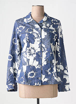 Veste casual col chemisier bleu IMPULSION femme