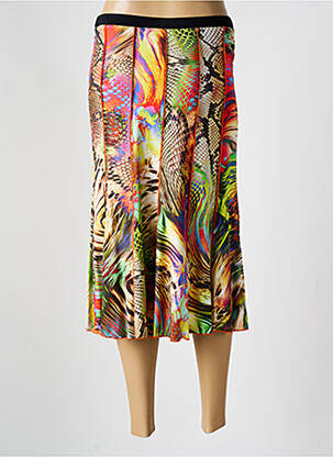 Jupe mi-longue stretch orange GUY DUBOUIS femme