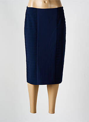 Jupe mi-longue taille normale bleu GUY DUBOUIS femme