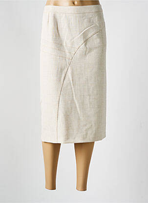 Jupe mi-longue stretch beige GUY DUBOUIS femme