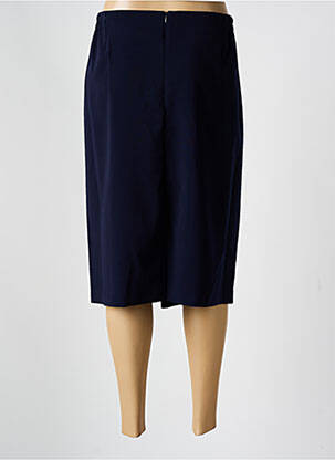 Jupe mi-longue coupe droite bleu GUY DUBOUIS femme