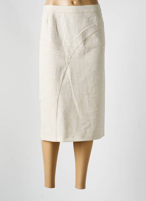 Jupe mi-longue beige GUY DUBOUIS pour femme
