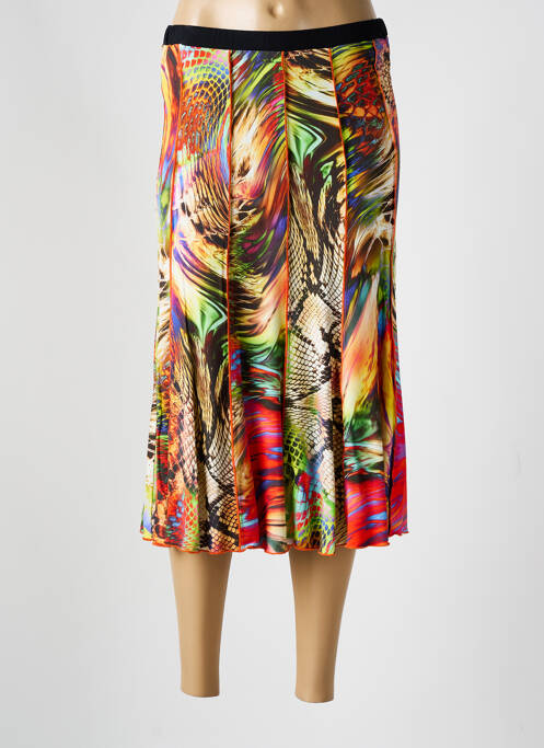 Jupe mi-longue orange GUY DUBOUIS pour femme