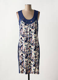 Robe mi-longue sans manche sans manche bleu GUY DUBOUIS femme