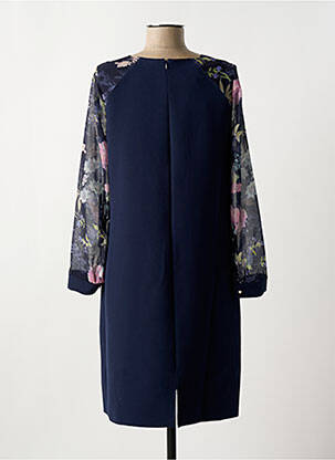 Robe mi-longue imprimé fleurs manches longues bleu IMPULSION femme