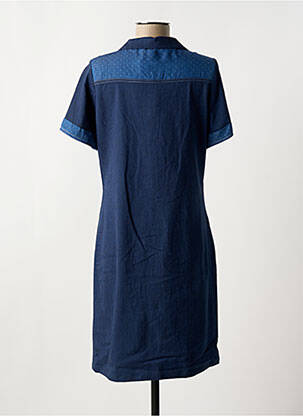 Robe mi-longue manches courtes manches courtes bleu GUY DUBOUIS femme