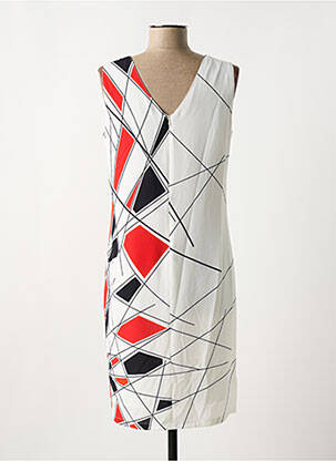 Robe mi-longue coupe fluide sans manche blanc MERI & ESCA femme