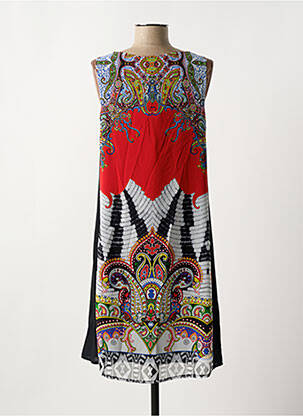 Robe mi-longue coupe fluide sans manche noir GUY DUBOUIS femme