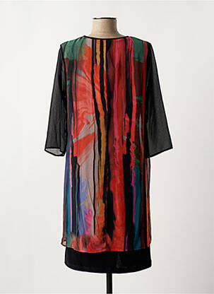 Robe courte coupe fluide manches 3/4 noir GUY DUBOUIS femme