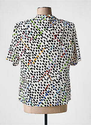 Chemisier coupe cintrée manches courtes blanc FRANCE RIVOIRE femme