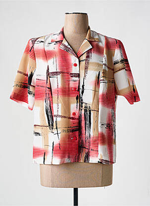 Chemisier tissage crêpe manches courtes rouge FRANCE RIVOIRE femme