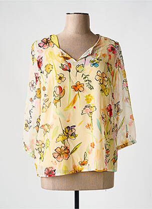Blouse imprimé fleurs manches 3/4 jaune MERI & ESCA femme