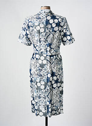Robe mi-longue imprimé fantaisie manches courtes gris FRANCE RIVOIRE femme