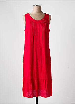 Robe mi-longue coupe fluide sans manche rouge MERI & ESCA femme