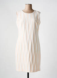 Robe mi-longue imprimé fantaisie sans manche beige GUY DUBOUIS femme